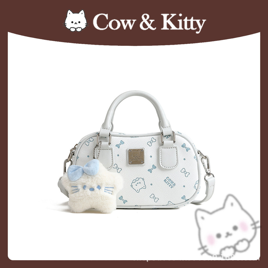 2025 New Style Fashion Printed Elegant Bowling Handbag for Women - Casual, Versatile, High-End, Cross-Border, Cute