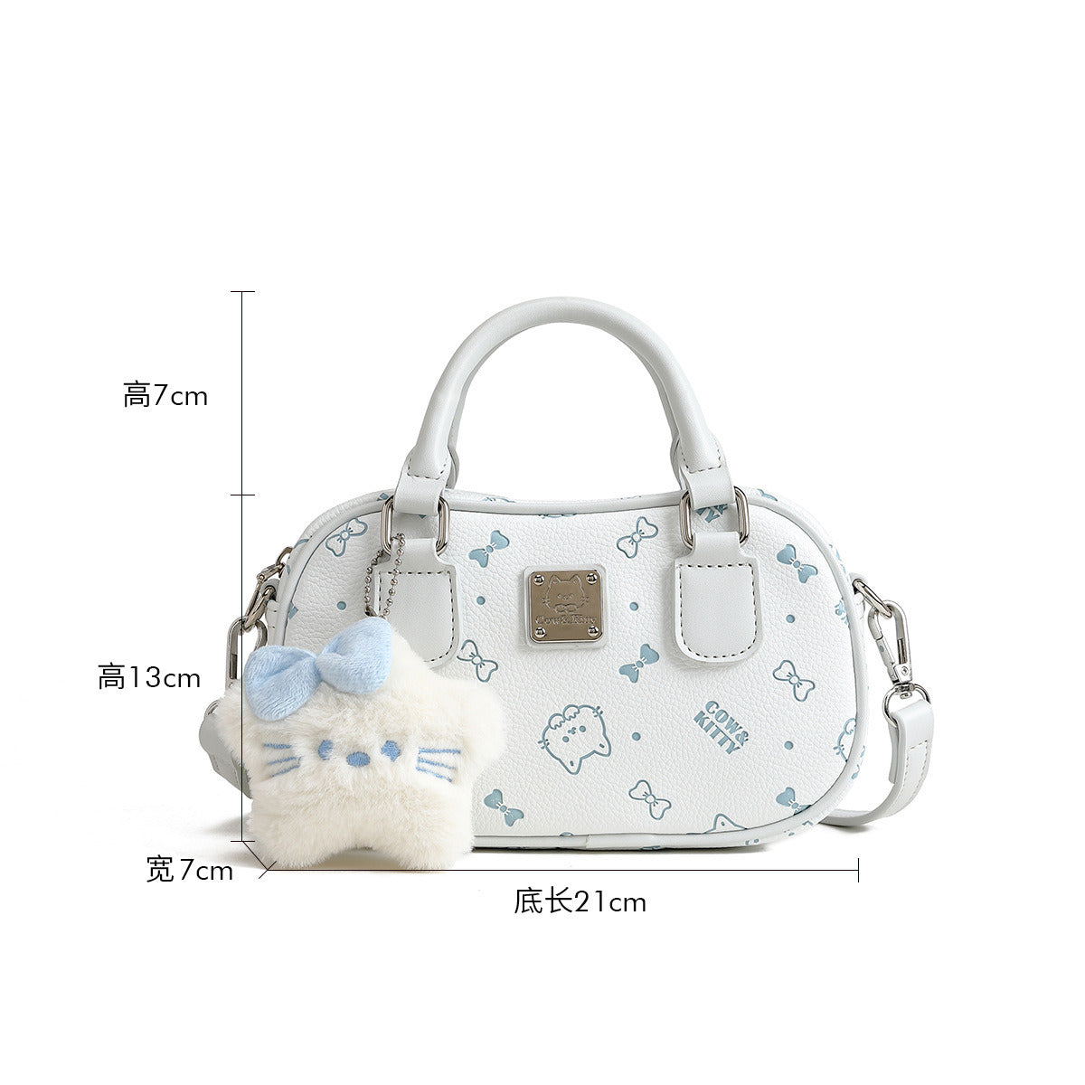 2025 New Style Fashion Printed Elegant Bowling Handbag for Women - Casual, Versatile, High-End, Cross-Border, Cute
