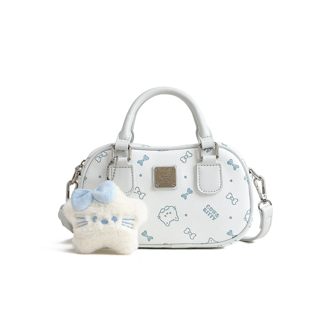 2025 New Style Fashion Printed Elegant Bowling Handbag for Women - Casual, Versatile, High-End, Cross-Border, Cute