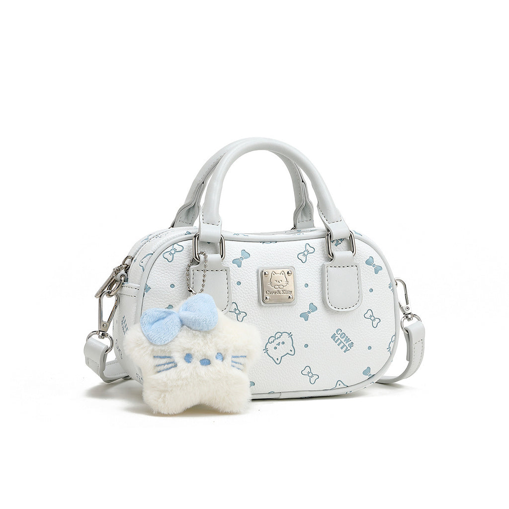 2025 New Style Fashion Printed Elegant Bowling Handbag for Women - Casual, Versatile, High-End, Cross-Border, Cute