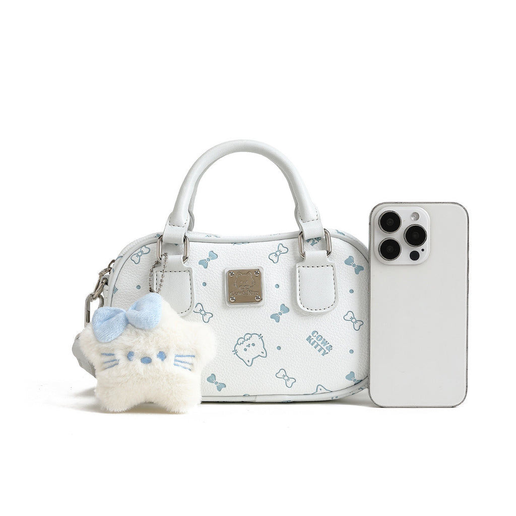 2025 New Style Fashion Printed Elegant Bowling Handbag for Women - Casual, Versatile, High-End, Cross-Border, Cute